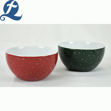 Wholesale restaurant round soup printed ceramic rice bowl