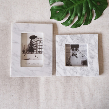 White Marble Tabletop Photo Frame with Easel Back: Enhance Your Home Decor with Stylish Display