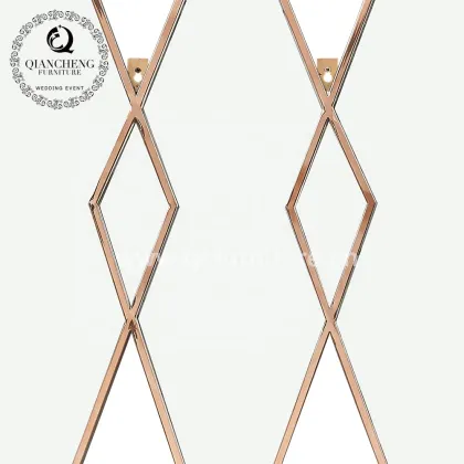 Diamond Shape Golden Stainless Steel Frame Mirror for Home Decoration