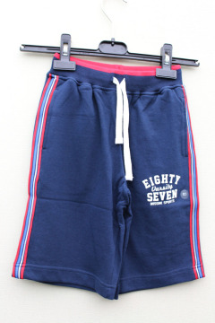 BOY'S KNITTING SHORT PANT SIDE SEAM WITH STRIPE PANEL