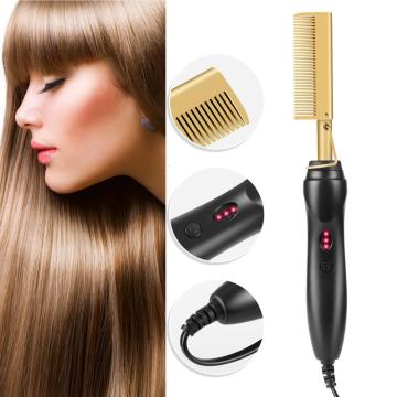 Hair Curler Iron Comb Wet Dry Hair Use Hair Curling Iron Straightener Comb Straightening Brush Electric Hot Comb Titanium Alloy