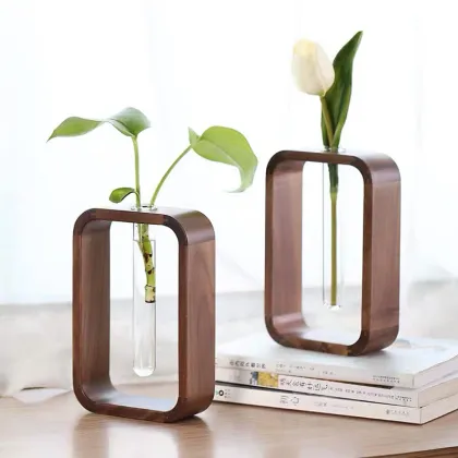 Elegant Wooden Vase Solid Wood Vase Decoration