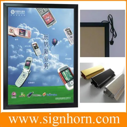 Black colour poster frame Aluminum advertising frame,illuminated advertising boards