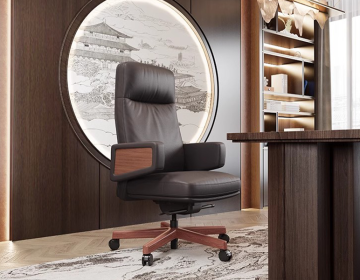 Commercial Luxury Leather New Chinese Style Executive Chair