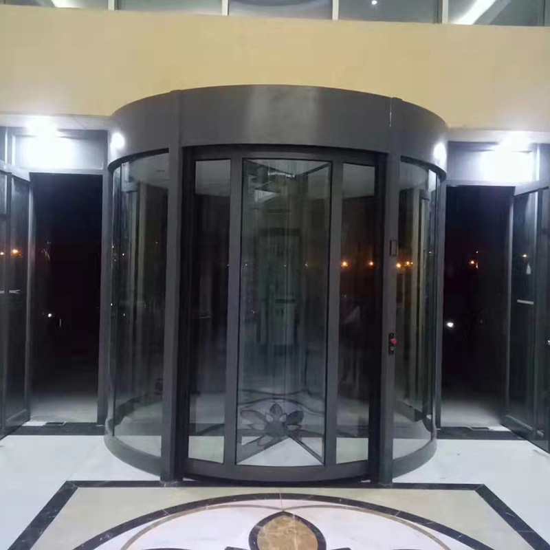 Hotel rotating automatic glass doors