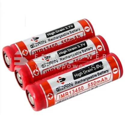 Rechargeable Efan IMR 13450 3.7V 550mAh LiMn Button Cell Battery: Ideal for Torches and E-Bikes