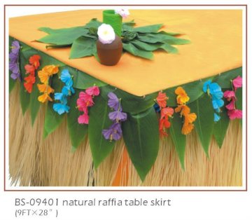 nature raffia table skirt for Hawaii