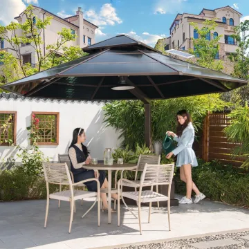 Outdoor Solar Umbrellas: Poolside Parasols with LED Lights for Patio Shade