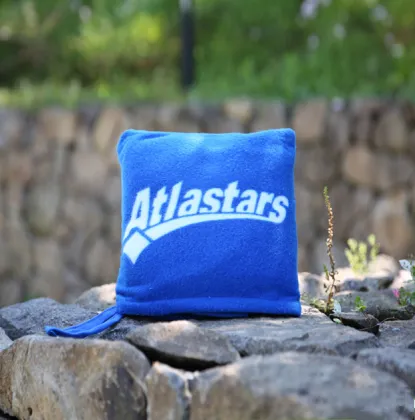 polar fleece plush sponsor logo sports print poncho blanket with hat