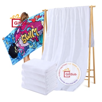 30x40 inch Sublimation Blank Beach Towels - 400 GSM Thick Polyester Absorbent Towels for Bathroom, Home, and Pool Use