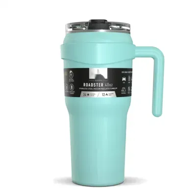 Roadster 40 Oz Tumbler Handle Straw Lid Handle Black Travel Mug