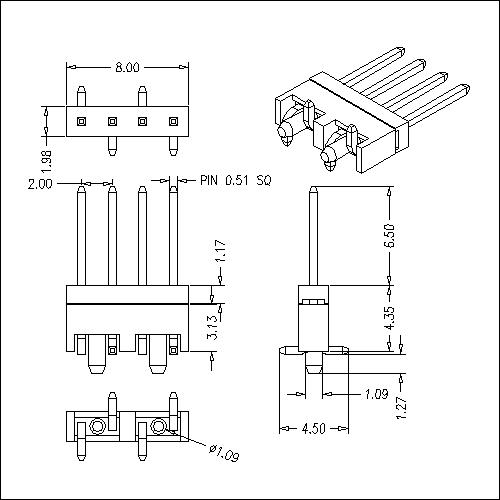 Single row SMT pin header connector