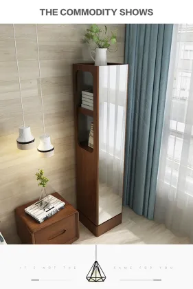 Bookcase Stand Glass Mirror Solid Wood Drawers Wardrobe