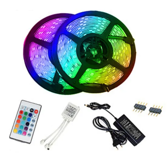 Hot Sale Waterproof RGB 10m Strip Light with 24/44 Key IR Remote & DC 12V Power Supply