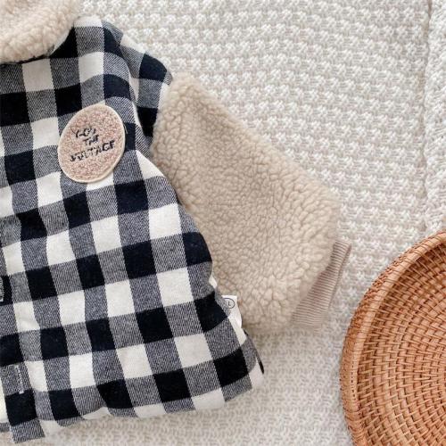 Lämmer-Woll-Plaid-Boy-Top