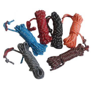 Double Reflective Guyline Tent Rope with Tensioner and Bent-Runner