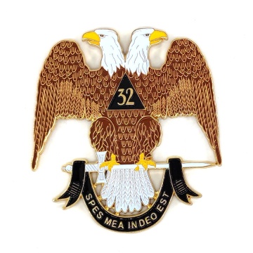 Gold Masonic Scottish Rite 32 องศาหัว Eagle Car Emblem - 3 นิ้ว 3 นิ้ว