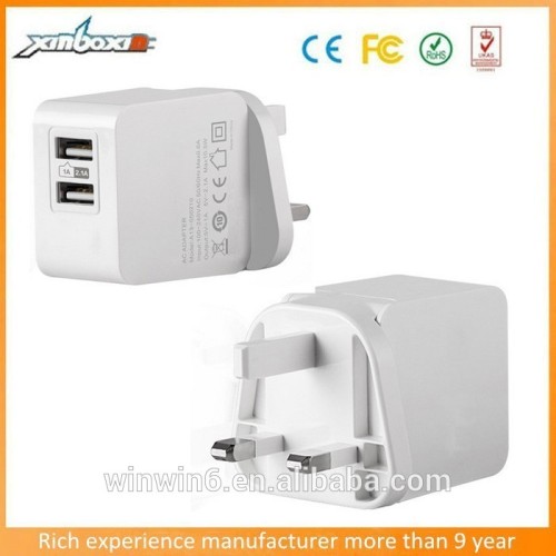 Simple Style New Arrival UK 2 USB Ports Wall Charger For Cell Phone