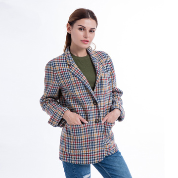 New styles colored checked suit jacket