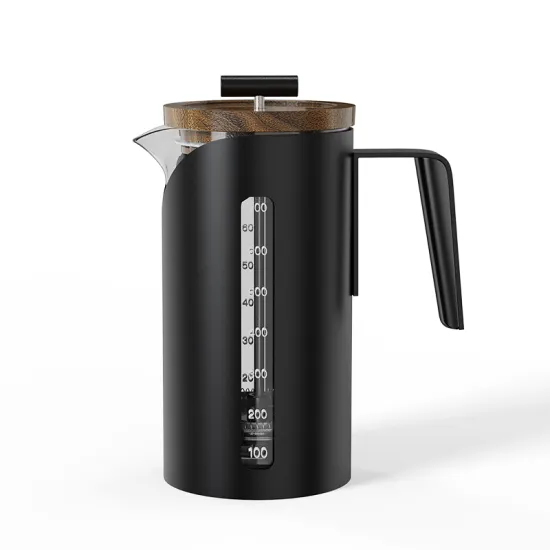 Stainless Steel Plunger French Press Espresso and Tea Maker - Black
