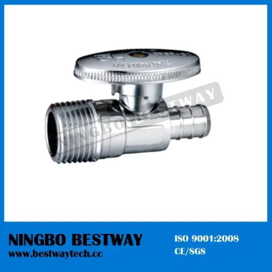 polished chromed male pex angle stop valve