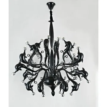 24 lights black LED dolphin  pendant lamp