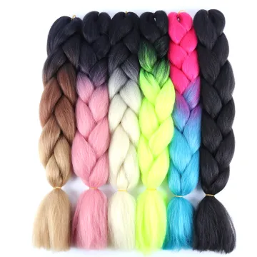 Julianna 24 Inch Wholesale Bulk 3 Tone Yaki Ultra Jumbo Hair Braid Ombre Color Fiber Synthetic Hair Braiding Hair