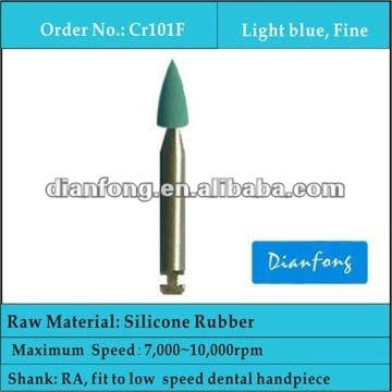 mini bullet shape RA shank blue color fine grit silicone rubber dental tooth polisher