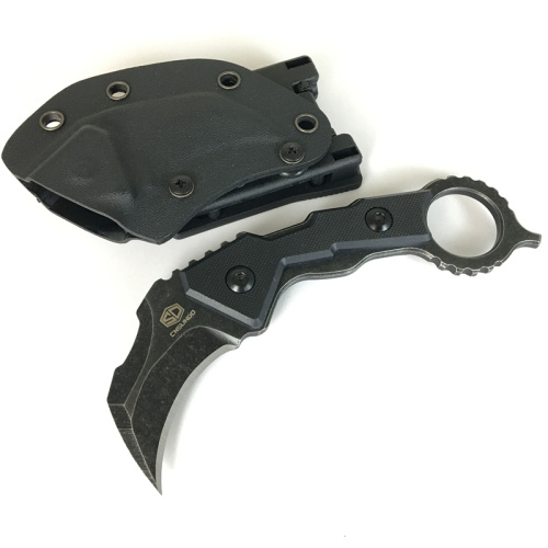 Faca pequena raposa Karambit com bainha