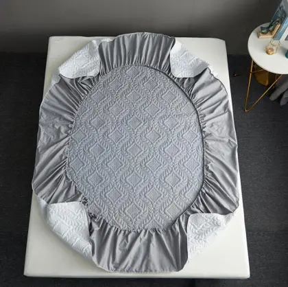 Wholesale Plain Color Cotton Waterproof Bed Cover and Mattress Protector