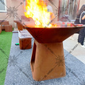 Rusty Corten Metal Barbecue Grill BBQ