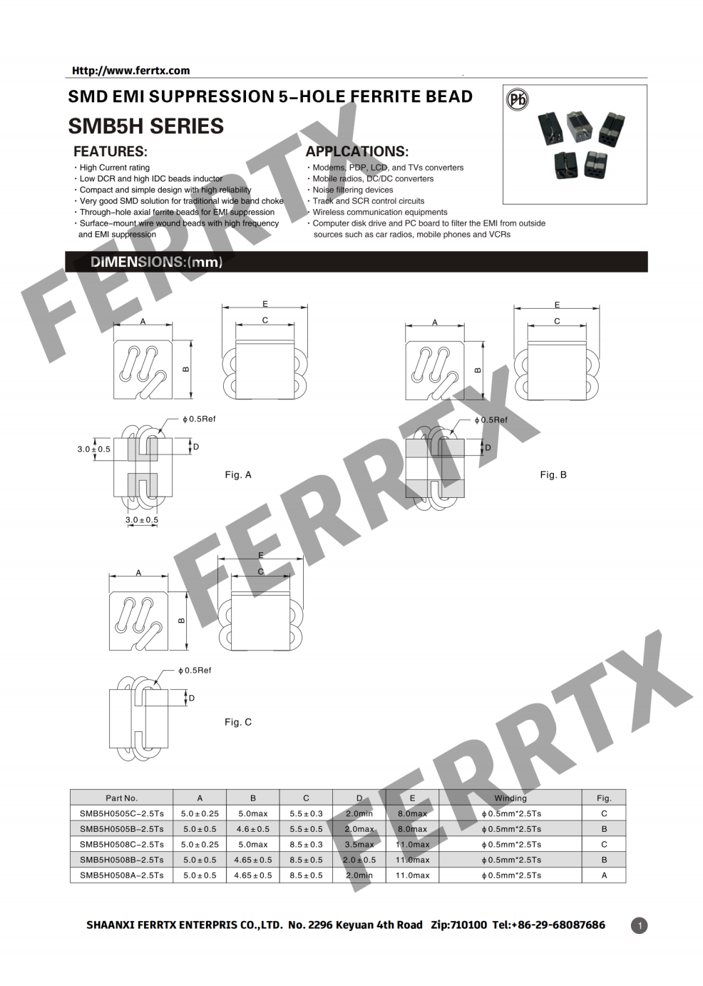 Wirewound Ferrite Beads SMB5H Family