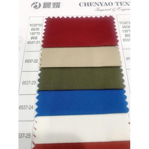 TC32 * 32 65/35 130 * 70 Twill Dyed Fabric