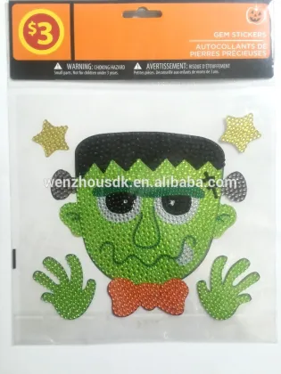 Walmart Customized halloween acrylic gem wall decoration self adhesive sticker