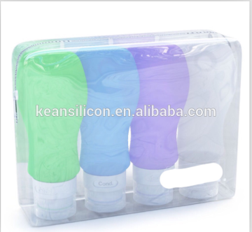 Silicone travel toiletry bottles set