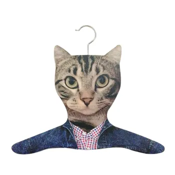 Cat Head Display Veneer Wood Clothes Hanger