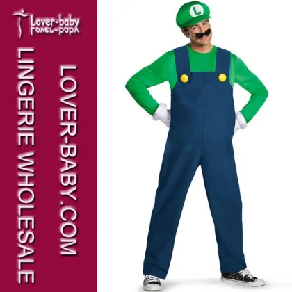 Men's Deluxe Mario Luigi Costume Carnival Items (L1507)