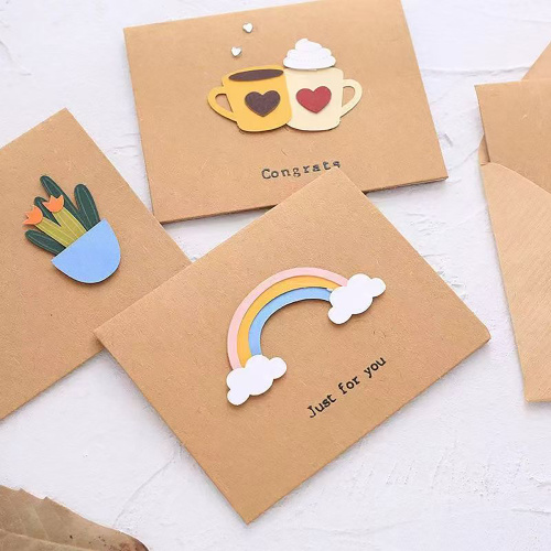 Customizable kraft paper cards as needed