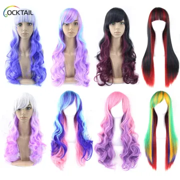 Synthetic celebrity party wig cosplay, good looking colorful rainbow synthetic wig
