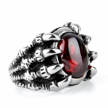 Red gemstone Dragon claws rings for adults