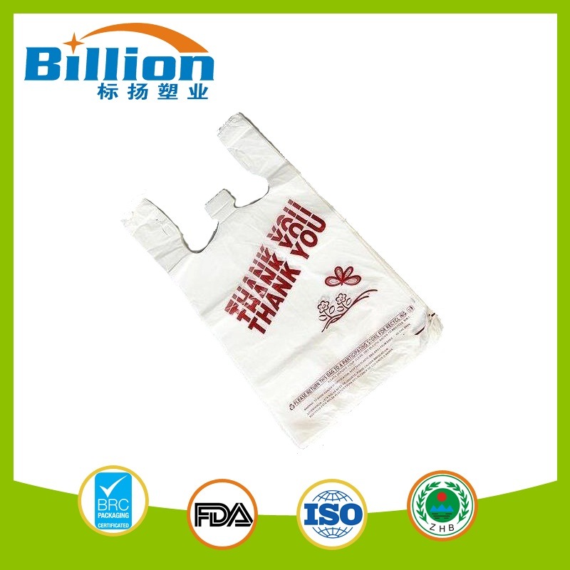 Thank You Plastic Disposable Carrier Shopping Printing Vest Bags