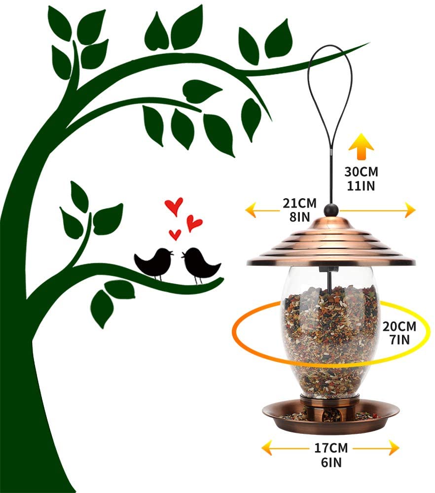 Alimentador de aves con capacidad de semilla de 3 libras