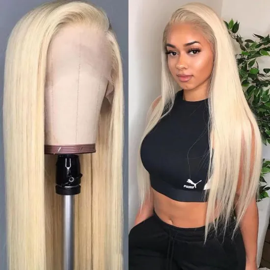 613 Full Lace Wig Human Hair,Brazilian 613 Blonde Full Lace Human Hair Wig,40 Inch 613 Virgin Hair Human Hair Full Lace Wig