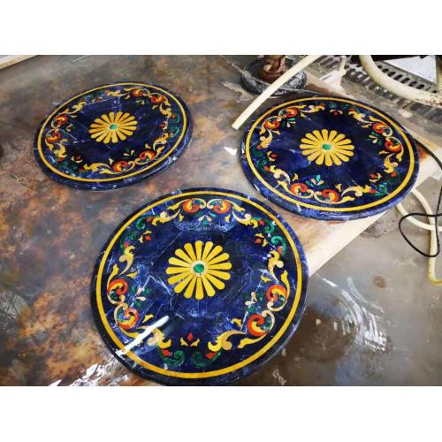 Blue sodalite round table