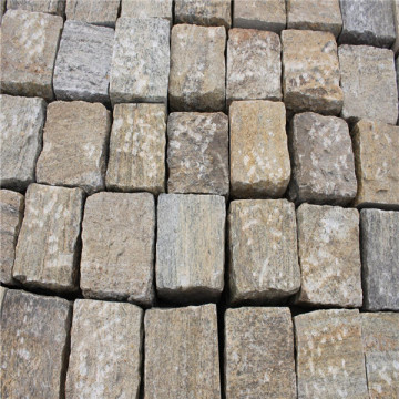 Golden Porphyry cube stone for road