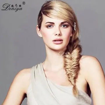 Most popular clip on ponytail high quality braid hairpieces with factory price