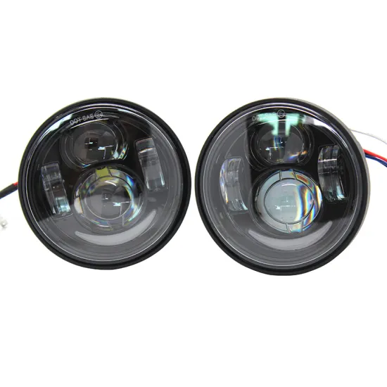 2 X Black 4.65" LED Motorcycle Headlight with DRL Kit for '08-'16 Fat Bob FXDF