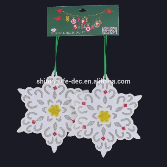 new design snowflake with shiny glass beads decorating christmas snowflake ornament