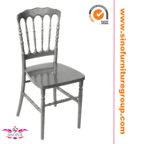 silver resin wedding and event use napoleon chair, polycarbonate chair