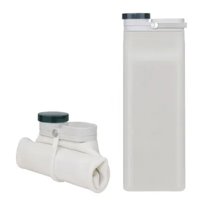 Customizable BPA-Free Silicone Collapsible Bottle - 600ML Milk Bottle with Handgrip